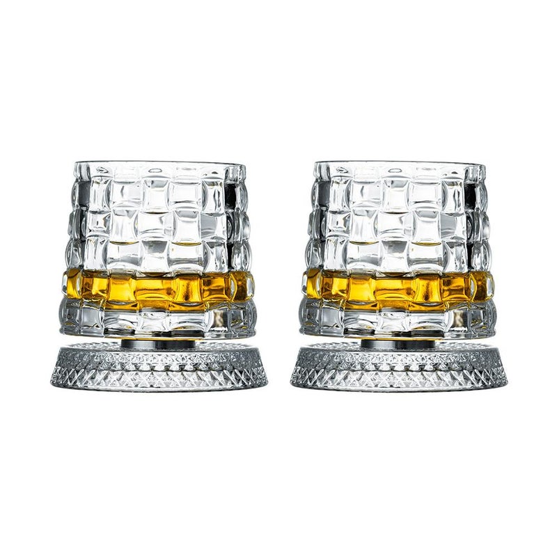 Crystal rotating glass, high-end feel, trendy and stress-relieving rotating cup, suitable for home use, whiskey glass, spirits glass, and liquor glass. - Image 1